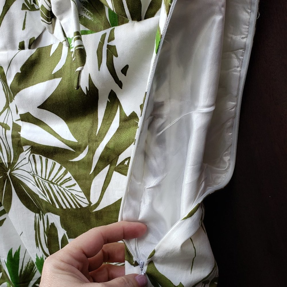 Willie Smith Strapless Tropical Dress  Size 8 White with Green Floral - Picture 8 of 12